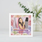 Pastel Rozen Fotouitnodiging Kaart (Staand voorkant)