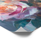 Pastel Rozen Moderne Abstracte Bloemenkunst Poster (Hoek)