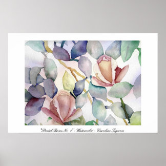 Pastel Rozen nr. 1 - Caroline Tigeress Poster