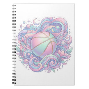 Pastel Ruimte Basketbal Aesthetic Sticker Notitieboek