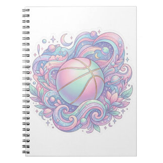 Pastel Ruimte Basketbal Aesthetic Sticker Notitieboek