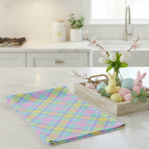 Pastel ruit theedoek