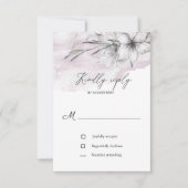 pastel rustique botanique rsvp carte mariage (Devant)