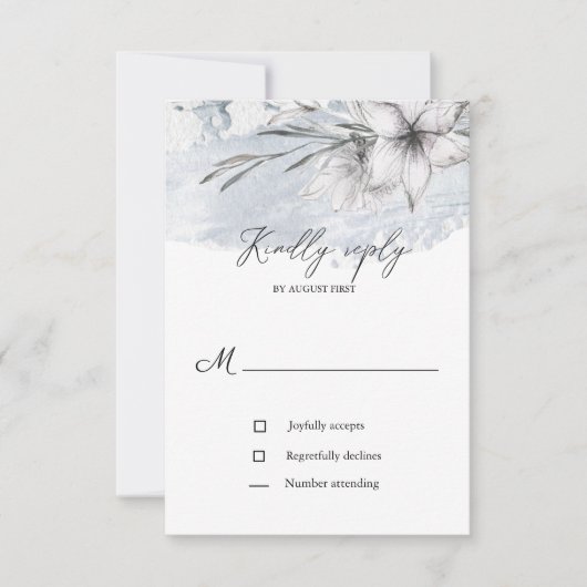 pastel rustique botanique rsvp carte mariage (Devant)