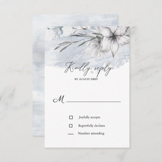 pastel rustique botanique rsvp carte mariage (Devant / Derrière)