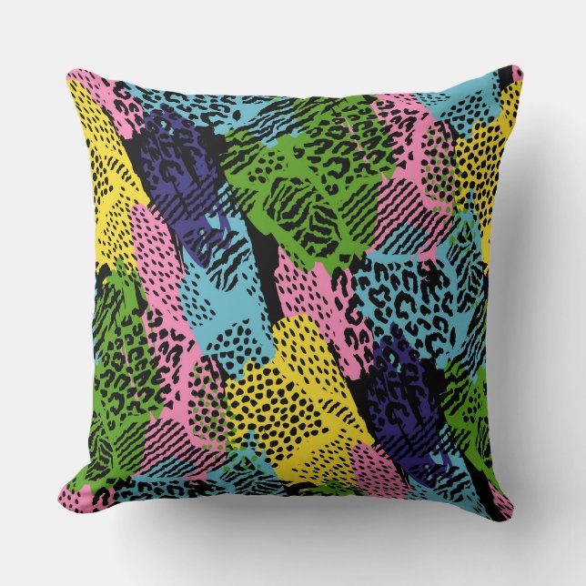 Pastel Safari Dierprint Kussen (Voorkant)