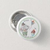 Pastel Safari Elephant Personalized Birthday Ronde Button 3,2 Cm (Voorkant /achterkant)