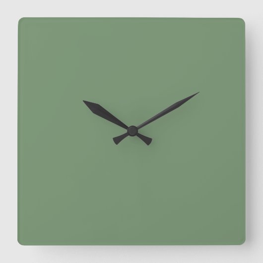 Pastel Sage Green Clock Vierkante Klok (Voorkant)