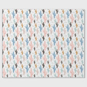 Pastel Saguaro Cactus Pattern Cadeaupapier (Vlak)