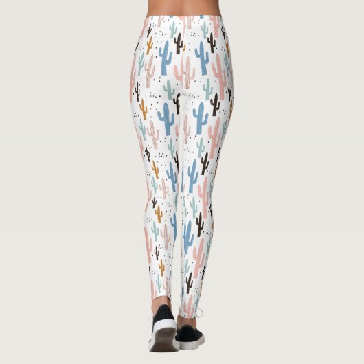 Pastel Saguaro Cactus Pattern Leggings (Achterkant)