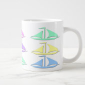 Pastel Sail Boat Pattern Specialty-Mokken Grote Koffiekop (Rechts)