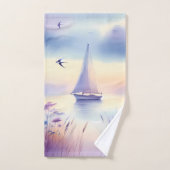Pastel Sailboat Coastal Dreamscape (Serviette à main)