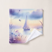 Pastel Sailboat Coastal Dreamscape (Gant de toilette)