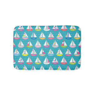 Pastel Sailboat Pattern Badmat
