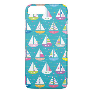 Pastel Sailboat Pattern iPhone 8 Plus / 7 Plus Hoesje