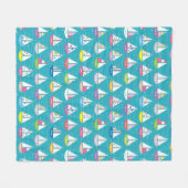 Pastel Sailboat Pattern Fleece Deken (Voorkant (Horizontaal))
