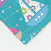 Pastel Sailboat Pattern Fleece Deken (Hoek)
