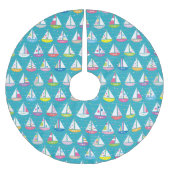 Pastel Sailboat Pattern Kerstboom Rok (Voorkant)