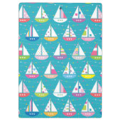 Pastel Sailboat Pattern Klembord (Achterkant)