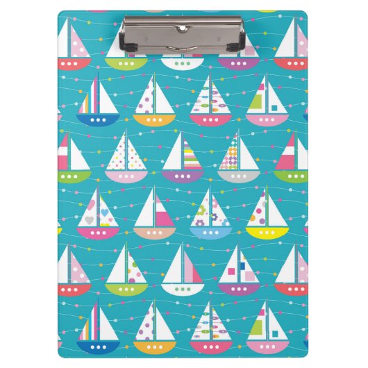 Pastel Sailboat Pattern Klembord (Voorkant)