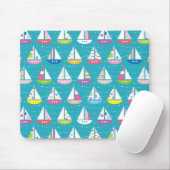 Pastel Sailboat Pattern Muismat (Met muis)