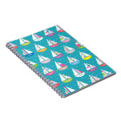 Pastel Sailboat Pattern Notitieboek (Rechterzijde)