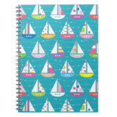 Pastel Sailboat Pattern Notitieboek (Voorkant)