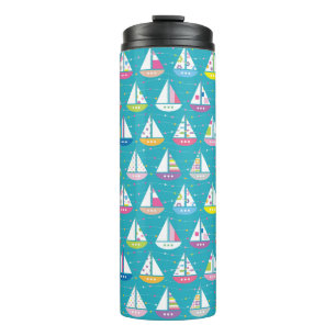Pastel Sailboat Pattern Thermosbeker