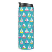 Pastel Sailboat Pattern Thermosbeker (Geroteerd rechts)