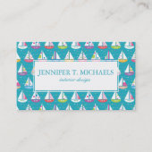 Pastel Sailboat Pattern Visitekaartje (Voorkant)
