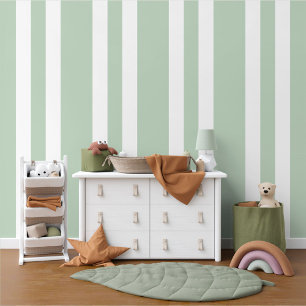 pastel salie groen wit strepen patroon behang