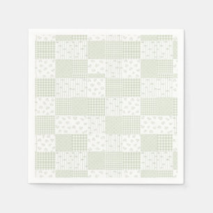 Pastel Salie Groene Vintage Patchwork Baby Shower Servet