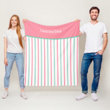 Pastel Salmon Roze Blauwgroen Groene Strepen Naam