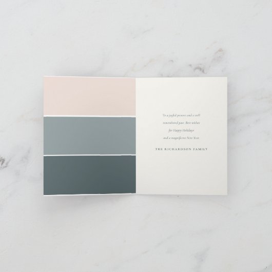 Pastel Scandi Blush Grey Peace Love & Hugs 2023 Feestdagen Kaart (Binnen)