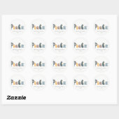 Pastel Scandi Yellow Grey Text Peace Kerstmis Ronde Sticker (Vel)