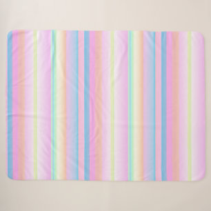 Pastel schattige kleuren gestreept sherpa deken