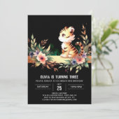 Pastel Schattige Tijger Verjaardag Kaart (Staand voorkant)