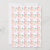 Pastel Schattigee Eenhoorn Bunting Flag Meisje Ver Kaart (Achterkant)
