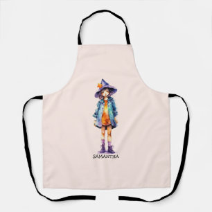 Pastel Schattigee heks meisje Halloween esthetiek Schort