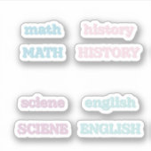 Pastel School Subjects Sticker (Voorkant)