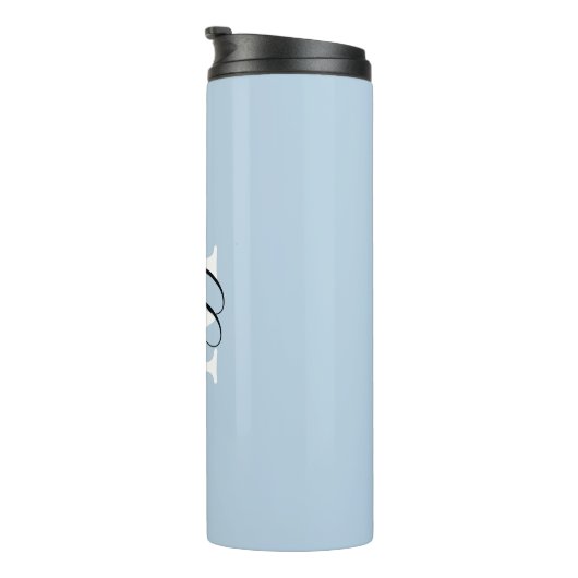 Pastel Script Monogram Thermal Tumbler Thermosbeker (Geroteerd rechts)