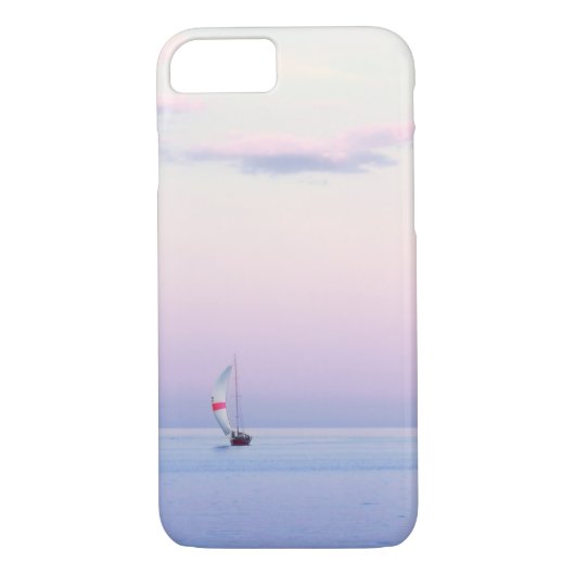 Pastel Seascape met een zeilboot Case-Mate iPhone Case (Achterkant)