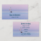 Pastel Seascape met een zeilboot Visitekaartje (Voorkant / Achterkant)