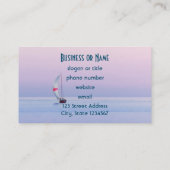 Pastel Seascape met een zeilboot Visitekaartje (Achterkant)