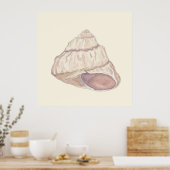 Pastel Seashell Beach House Art Poster (Keuken)