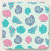 Pastel Seashell Pattern 1 Bier Onderzetter (Voorkant)