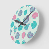 Pastel Seashell Pattern 1 Ronde Klok (Hoek)