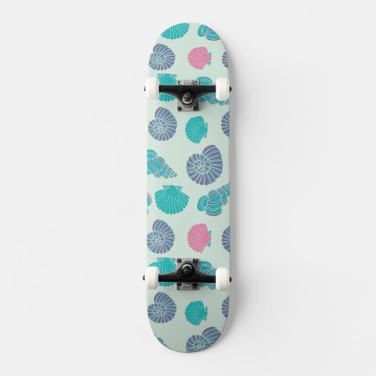 Pastel Seashell Pattern 1 Skateboard (Voorkant)