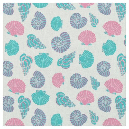 Pastel Seashell Pattern 1 Stof (Close Up)