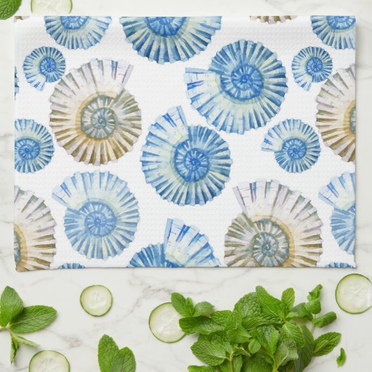 Pastel Seashell Pattern 2 Theedoek (Gevouwen)